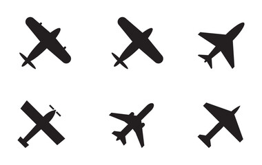 Plane icon set. Airplane icon vector. Flight transport symbol. Travel illustration. Holiday symbol