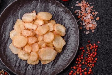 Food, dried squid in shavings or chopped as snacks or jerky. Snack dried squid for beer
