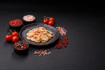 Food, dried squid in shavings or chopped as snacks or jerky. Snack dried squid for beer