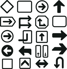 set of arrow icons for web design and interface use