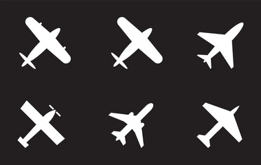 Plane icon set. Airplane icon vector. Flight transport symbol. Travel illustration. Holiday symbol