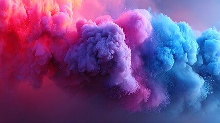 Fototapeta premium the image features an abstract display of vibrant clouds or plumes of colored powder