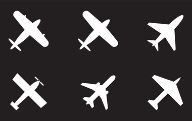 Set airplane icon. Aircrafts flat style - stock vector.