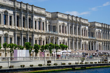 Istanbul Dolmabahce Palace overlooks Bosphorus waterfront