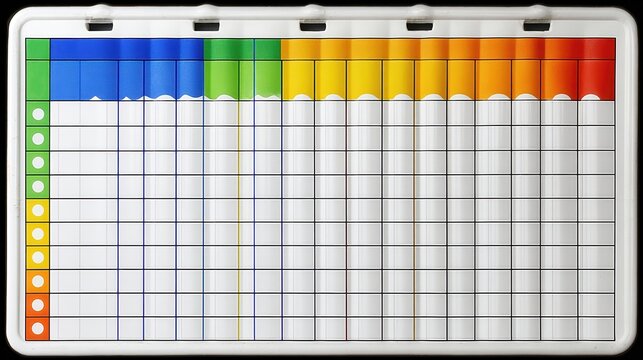 Swim Lesson Progress Chart Displays Color Coded Levels for Tracking Student Advancement
