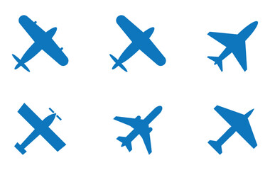 Set airplane icon. Aircrafts flat style - stock vector.