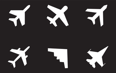Plane icon set. Airplane icon vector. Flight transport symbol. Travel illustration. Holiday symbol