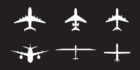 Plane icon set. Airplane icon vector. Flight transport symbol. Travel illustration. Holiday symbol