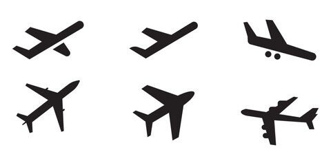 Plane icon set. Flight transport symbol. Airplane icon vector. Travel flat illustration. Travel symbol. Vector EPS 10