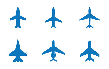 Airplane icon set. Aircrafts flat style stock vector collection isolated on transparent background. Flying plane travel journey symbol. Transportation sign. flight mode icon. Airliner raise minimal.