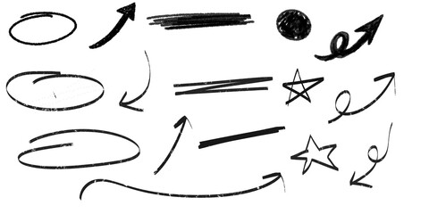 Hand drawn design elements set