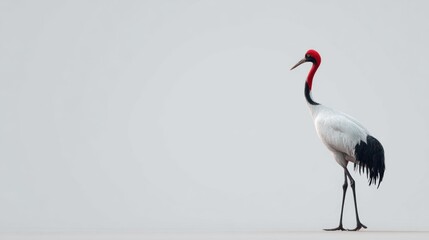 Obraz premium Crane in profile against a muted background