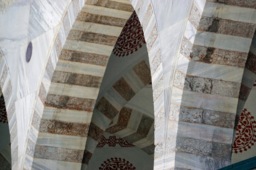 close up of sultan ahmet mosque in istanbul