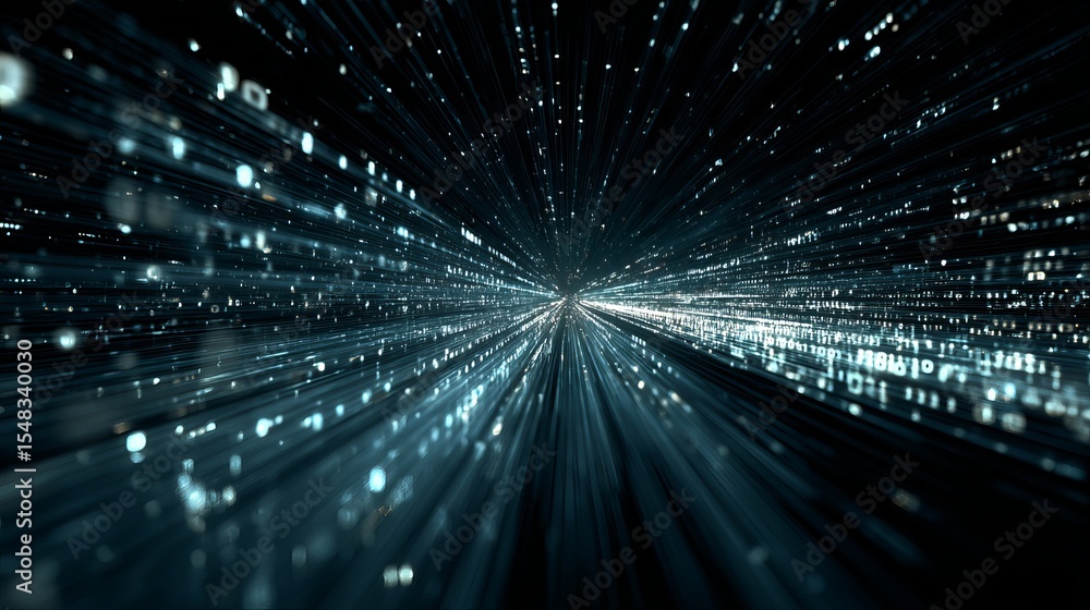 Aufkleber abstract digital data stream futuristic technology background blue glowing lines modern design high 