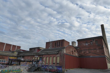 Fototapeta premium Fabrik mit Graffiti, Santalahti