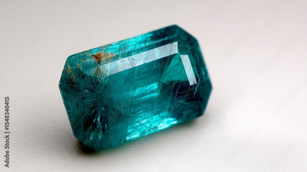 Poster stunning paraiba tourmaline stone displaying vibrant color and unique crystal structure