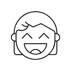 Happy person laughing icon for public speaking