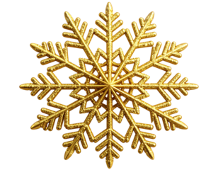 golden snowflake ornament transparent background.