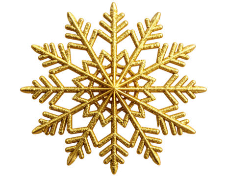 golden snowflake ornament transparent background.