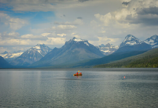Lake Mcdonald in Glacier National Park as viewed from Apgar Village