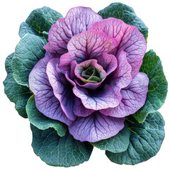 Obraz premium Rosette of textured purple & green kale