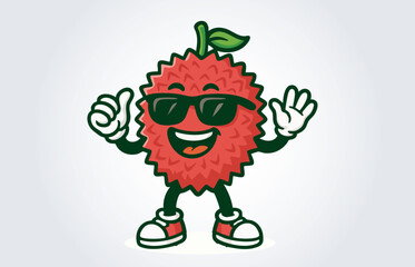 Lychee  Mascot Cartoon Character Logo Template
