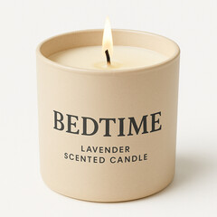 Scented Lavender Candle in Beige Jar – Bedtime Edition