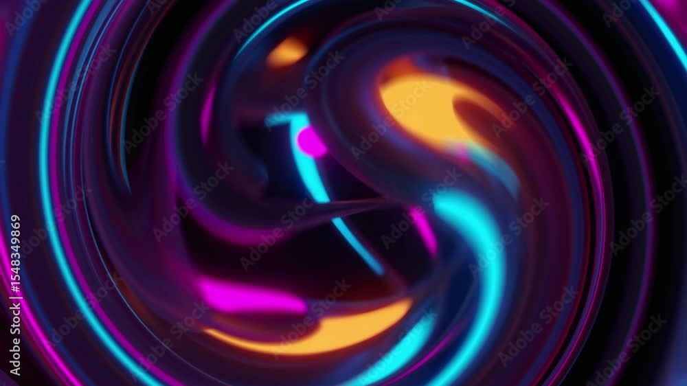 Aufkleber video of abstract neon vortex: captivating spiral with neon gradients, creating a dynamic visual exp