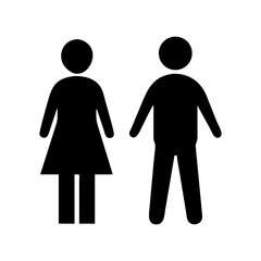 Man and woman icon vector illustration, gender symbol, restroom sign, toilet door signage, wc