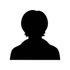 Silhouette of person profile vector art, anonymous avatar, user icon, mystery person image stock