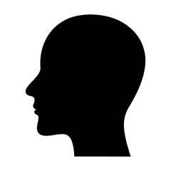 Black silhouette of human head profile vector illustration for medical or design use cases