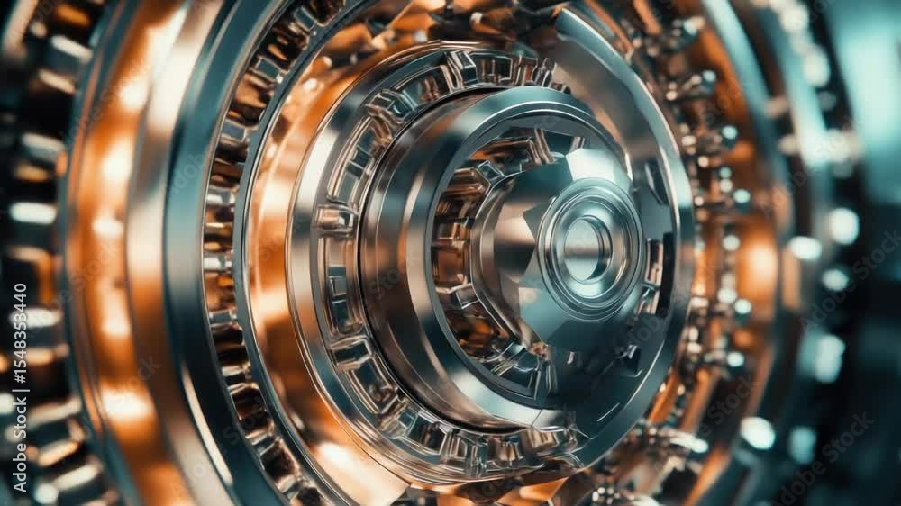 Poster a close-up view of machine gears
