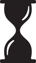 Naklejka premium Monochrome Hourglass Silhouette Logo Illustration