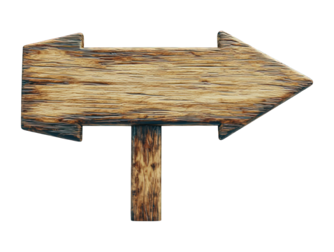 Wooden sign arrow, pointing right