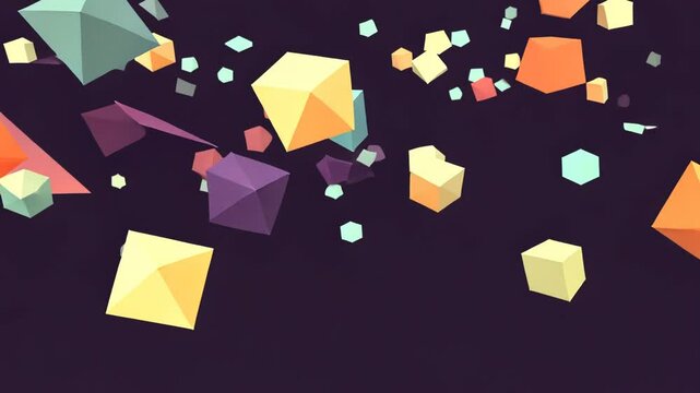 Colorful 3D Geometric Cube Pattern Vector Design and Illustration for Digital Art Banner Template