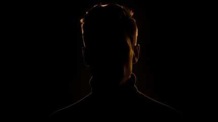 Silhouetted Young Man in Golden Light
