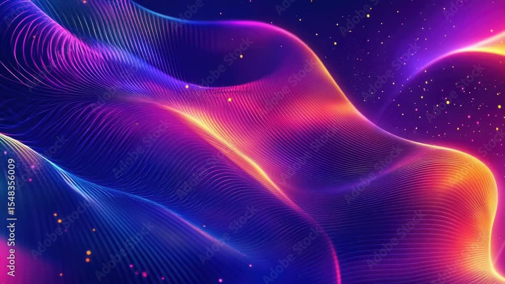 Poster a vibrant abstract design featuring lines and stars