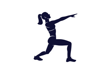 Yoga girl exercise silhouette clip art vector illustration