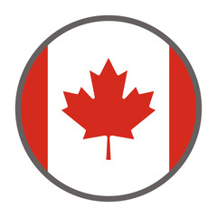Fototapeta premium round flag of Canada country on white background vector Vector round flag