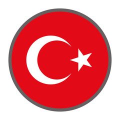 Obraz premium round flag of Türkiye country on white background vector Vector round flag