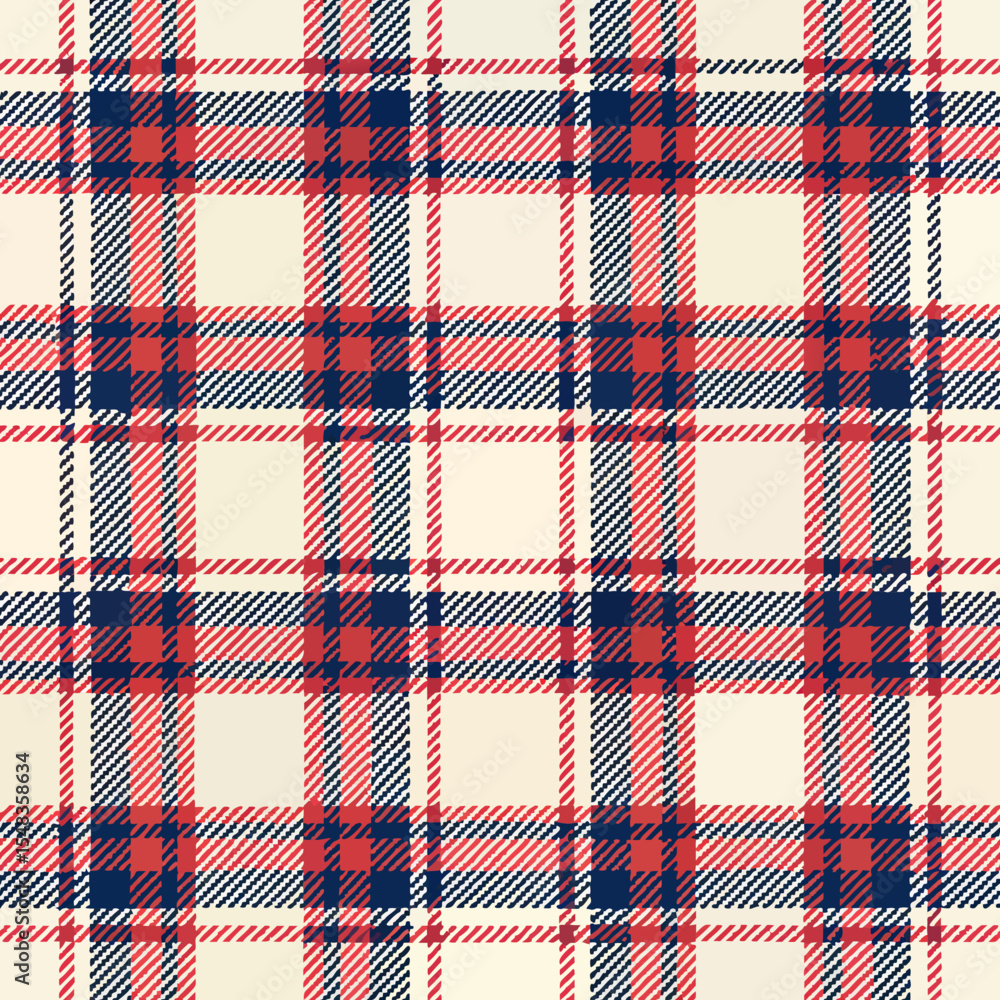 Poster bold and colorful plaid vector pattern with thick lines in seamless design