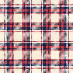 Bold and colorful plaid vector pattern with thick lines in seamless design  