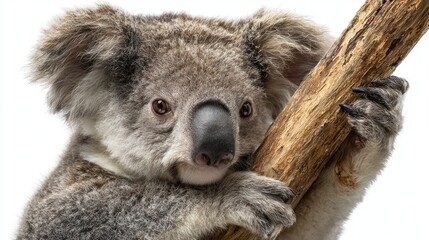 Obraz premium Close-up of a koala gripping a branch