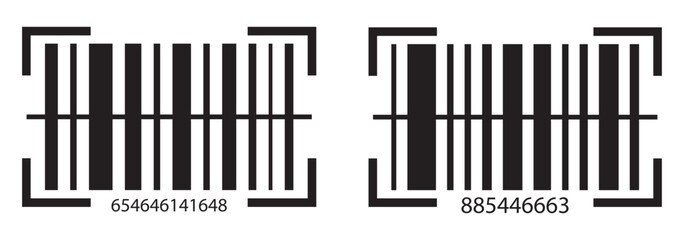 Barcode bar icon set vector. Collection of barcode icon for product identification, retail vector design element