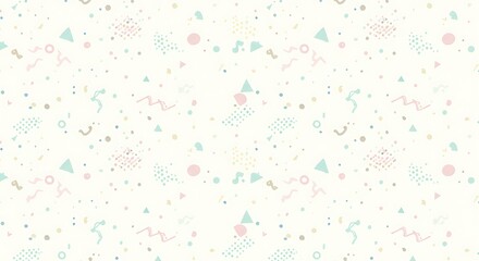 Pastel Geometric Seamless Pattern  80s Retro Design for Backgrounds and Textures