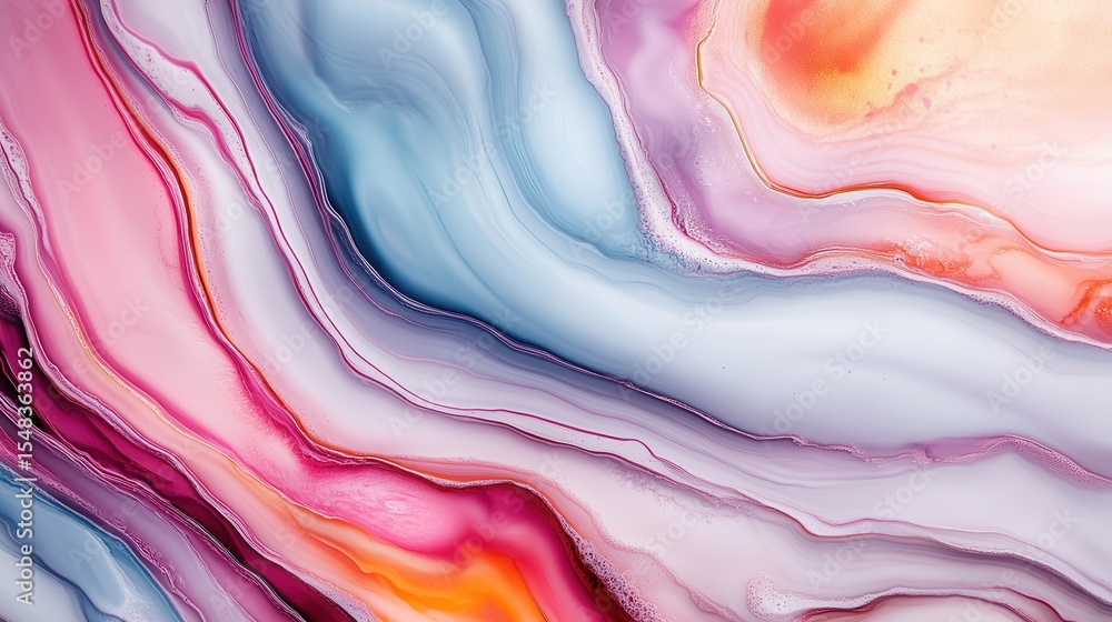 Aufkleber an artistic abstract fluid design features swirling colors and patterns, representing beauty and emo