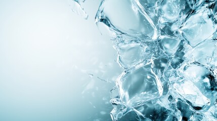 Glorious shards of ice sparkle under bright light, creating a stunning visual effect that showcases the beauty and fragility of nature's artistry in an abstract representation.