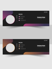 Corporate email signature Template, or Minimal  email footer template and personal modern business email signature design