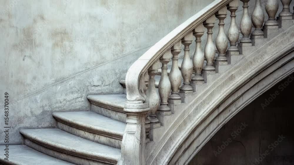 Poster stairs photographed from a close perspective, focusing on the details and textures
