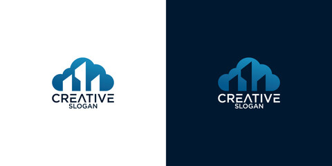 build and cloud logo vector design